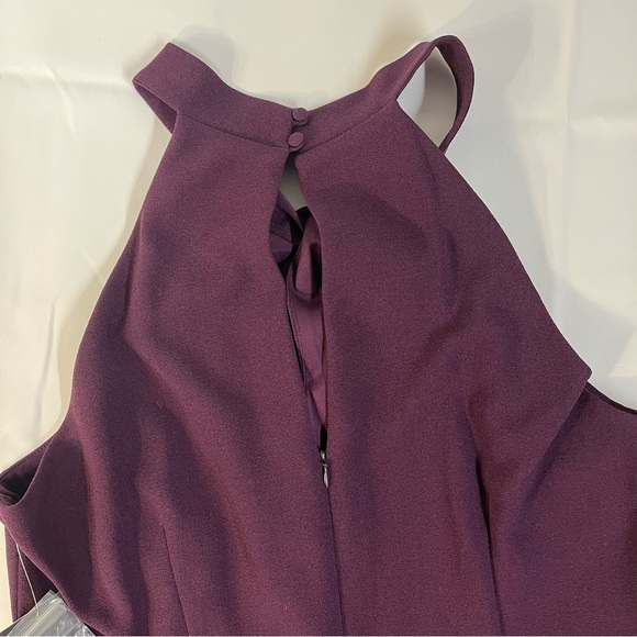Julia Jordon Halter Twist Neck Sleeveless Pocketed Jumpsuit Wide leg Plum 14 nwt - Picture 12 of 12